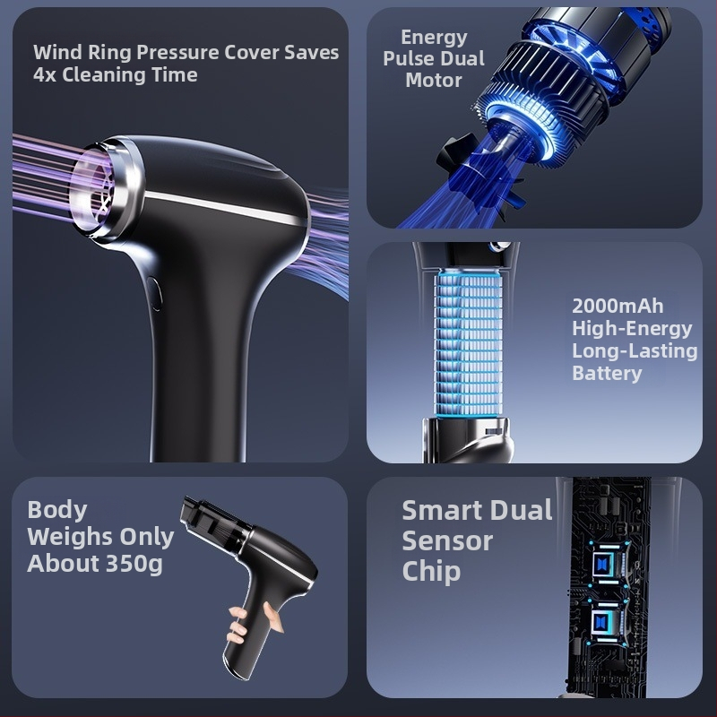 Bezdrôtový vysávač, sací výkon 20000 Pa, 12 V, 100 W, nabíjateľný