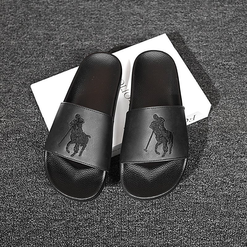 Papuci de bărbați, partea superioară din piele microfibră, talpă PVC, construcție talpă din viscoză, lansare primăvara 2025, greutate brută 500 g