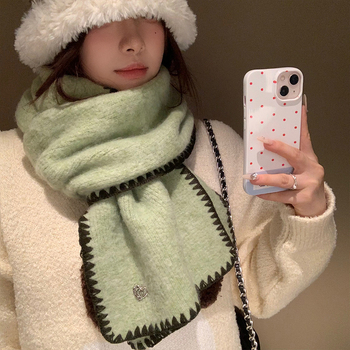 Шал от вълна с плоско тъкане, поддържа топлината, плетиво, стил: средна дължина, свеж и сладък