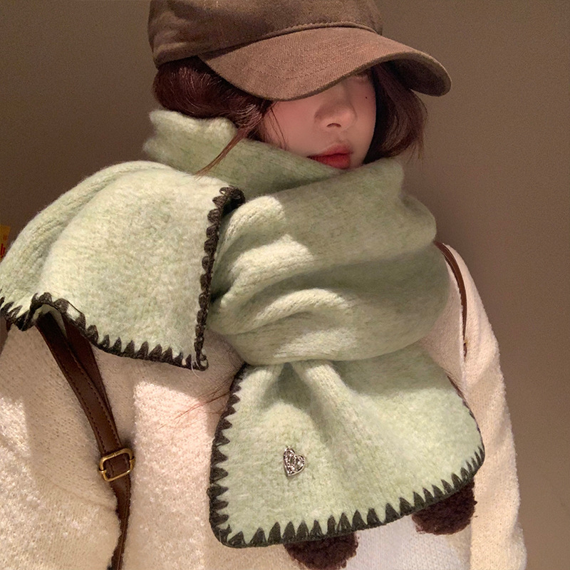 Шал от вълна с плоско тъкане, поддържа топлината, плетиво, стил: средна дължина, свеж и сладък