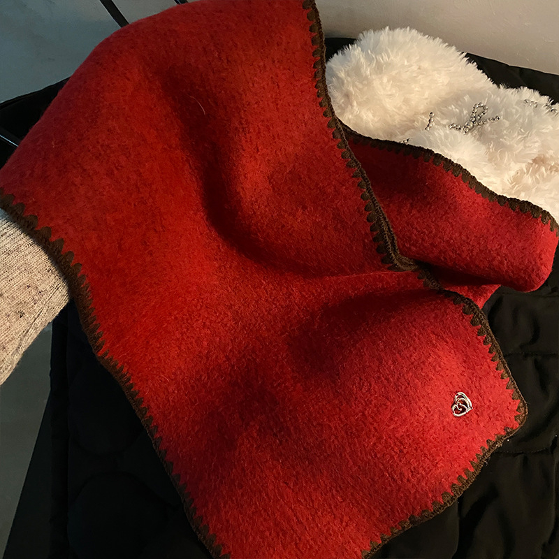 Шал от вълна с плоско тъкане, поддържа топлината, плетиво, стил: средна дължина, свеж и сладък