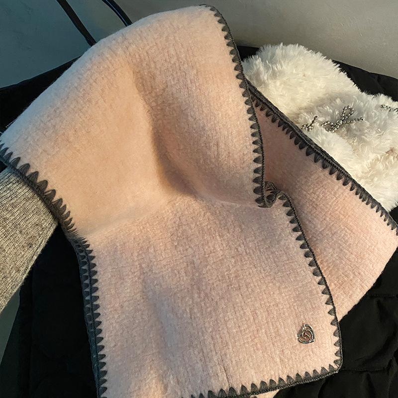 Шал от вълна с плоско тъкане, поддържа топлината, плетиво, стил: средна дължина, свеж и сладък