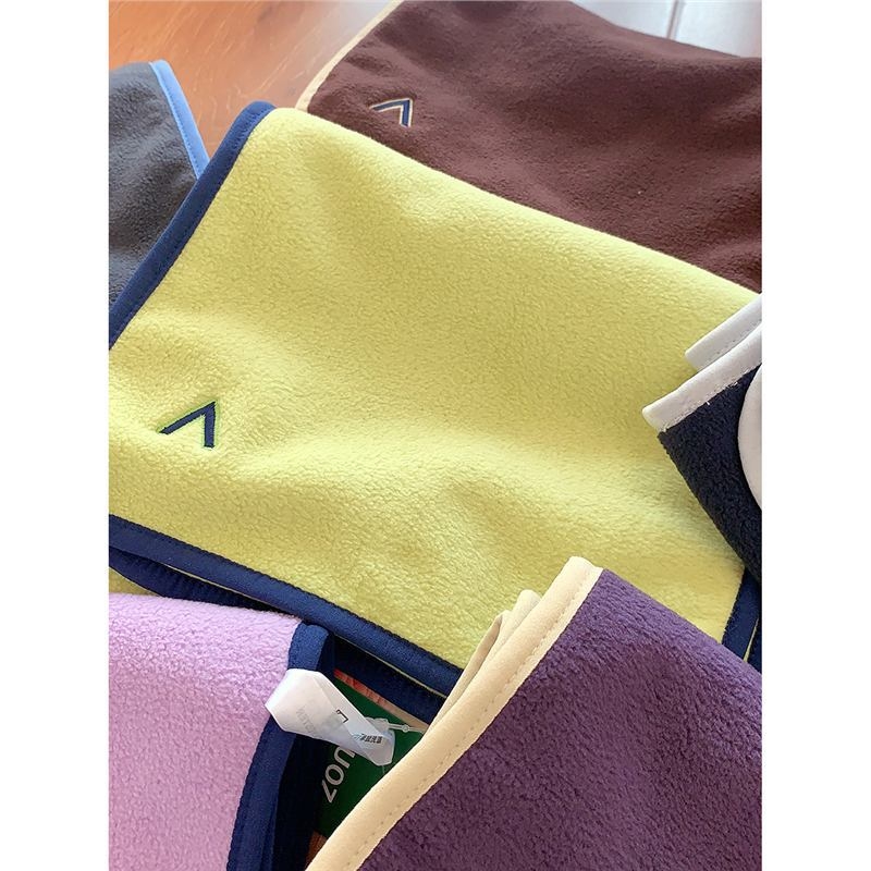 Kétoldalas polár fleece sál téli viselet – kézzel horgolt, poliészter, melegen tart, uniszex