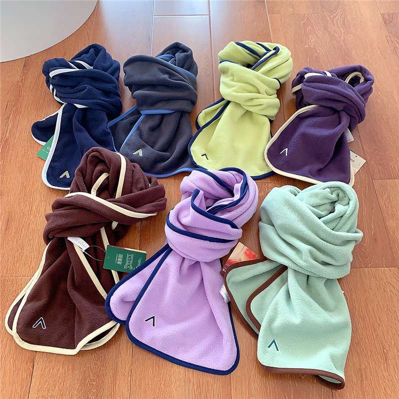 Kétoldalas polár fleece sál téli viselet – kézzel horgolt, poliészter, melegen tart, uniszex