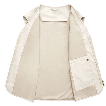 Pamutmunkás mellény több zsebbel, ujj nélküli, laza szabású, cipzárral az elején