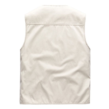 Pamutmunkás mellény több zsebbel, ujj nélküli, laza szabású, cipzárral az elején