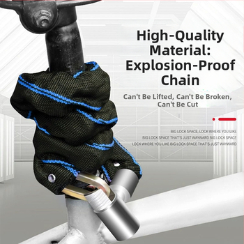 Bezpečnostný reťazový zámok na bicykle, Strong Force, model 201, zliatina, 500 g, prenášateľný, pre bicykle, elektrické vozidlá a motocykle