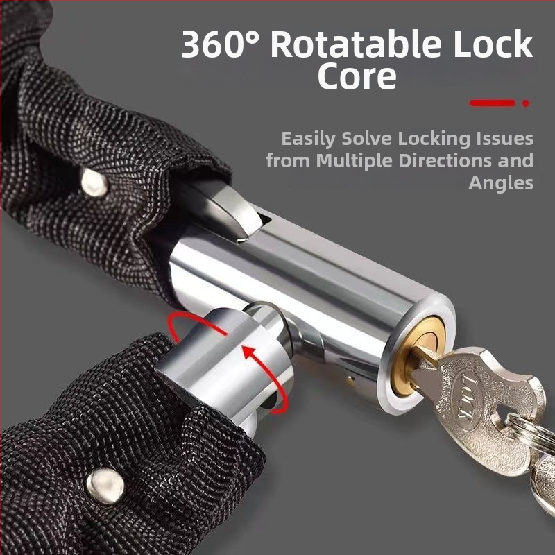 Bezpečnostný reťazový zámok na bicykle, Strong Force, model 201, zliatina, 500 g, prenášateľný, pre bicykle, elektrické vozidlá a motocykle
