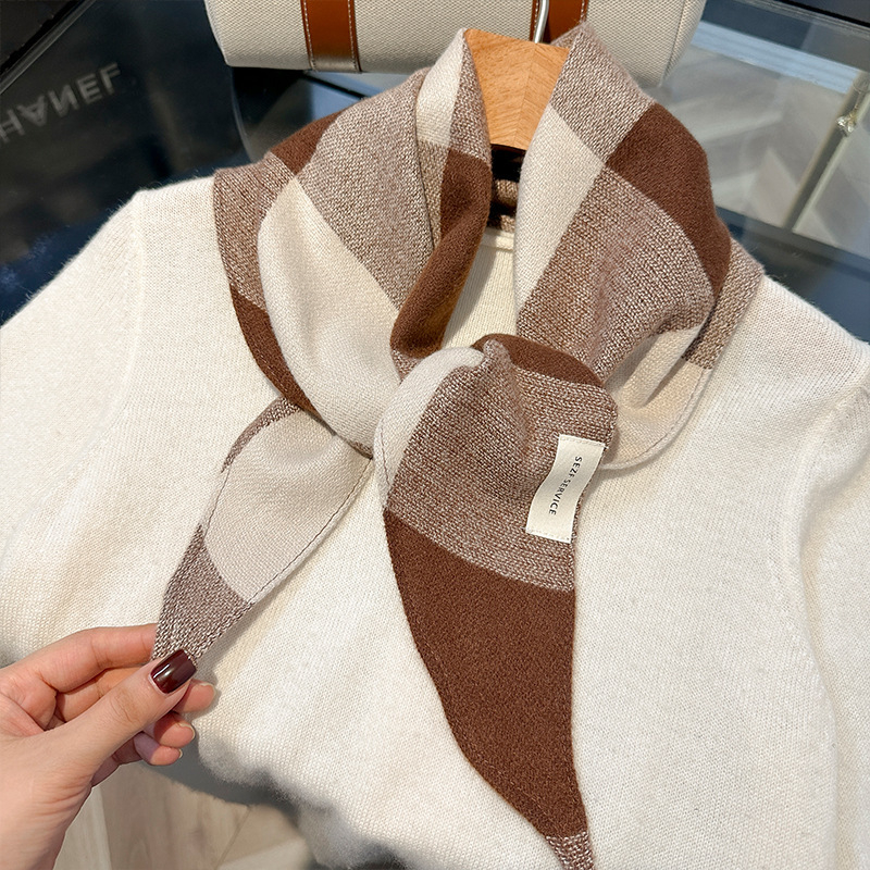 Pleteni šal s dijamantnim uzorkom za žene, jesen/zima, topao, višenamjenski mali šal (Warp knitting; Plain weave; Keep warm; Jinhua; Polyester fiber)