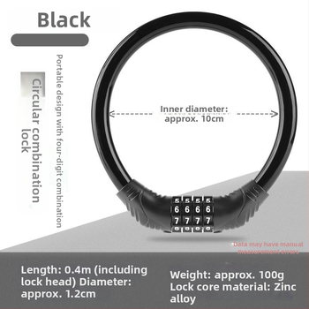 Keyma jelszavas zár kerékpárokhoz, motorkerékpárokhoz és elektromos járművekhez — négyjegyű kód, PVC+acélkábel, 100 g