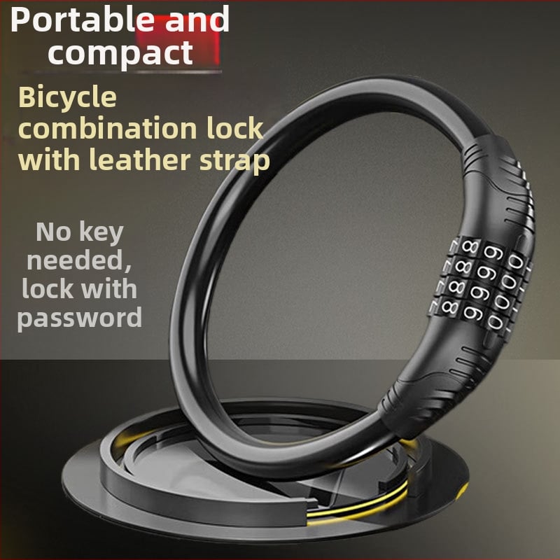 Keyma jelszavas zár kerékpárokhoz, motorkerékpárokhoz és elektromos járművekhez — négyjegyű kód, PVC+acélkábel, 100 g