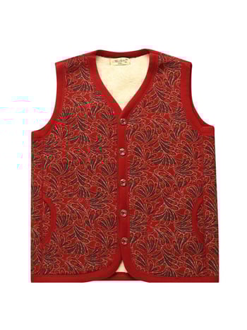 Beixin Női Arctic Velvet mellény, Selyem 90–95%, Kasmír 90–95%, Kínai stílus, Geometriai minta