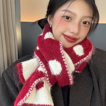 Зимен малък шал, двустранен корейски стил, нежен към кожата шал за врата, полиестров плат warp-knit