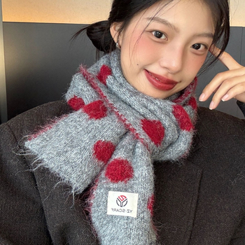 Зимен малък шал, двустранен корейски стил, нежен към кожата шал за врата, полиестров плат warp-knit