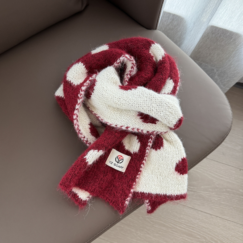 Зимен малък шал, двустранен корейски стил, нежен към кожата шал за врата, полиестров плат warp-knit