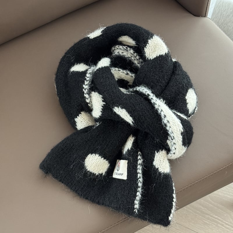 Зимен малък шал, двустранен корейски стил, нежен към кожата шал за врата, полиестров плат warp-knit