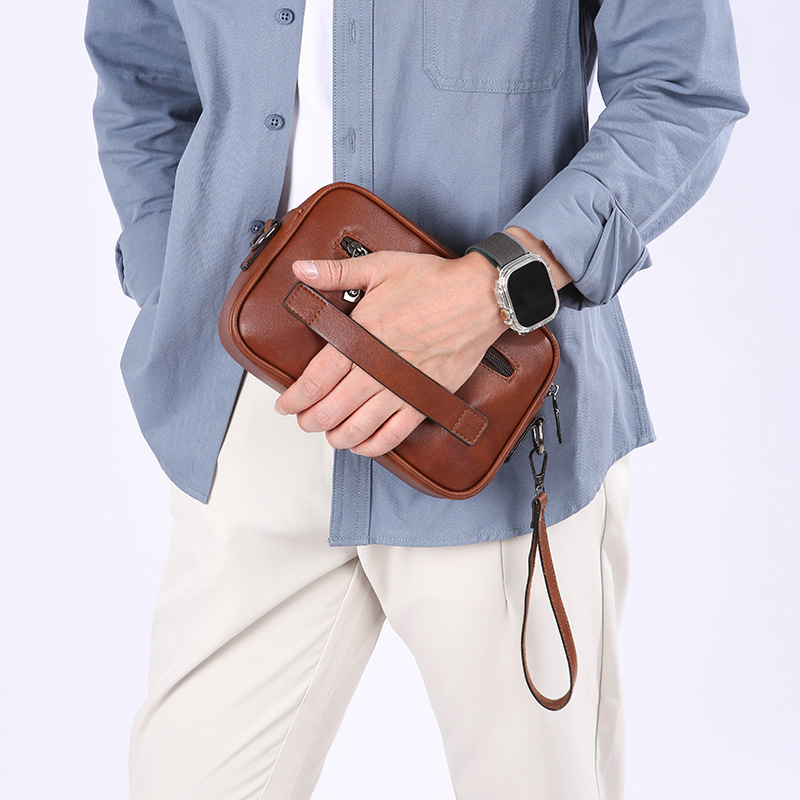 Geantă de umăr pentru bărbați, stil de călătorie de afaceri, impermeabilă, material textil de înaltă calitate