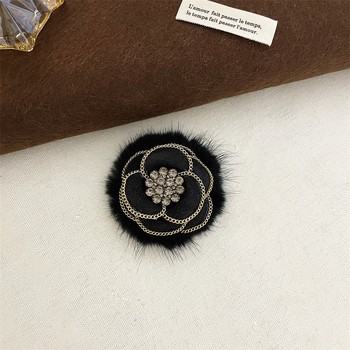 Брошка с камелия от плат, ръчна изработка, марка Qiao Li, стил Xiaoxiangfeng