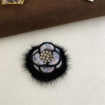 Брошка с камелия от плат, ръчна изработка, марка Qiao Li, стил Xiaoxiangfeng