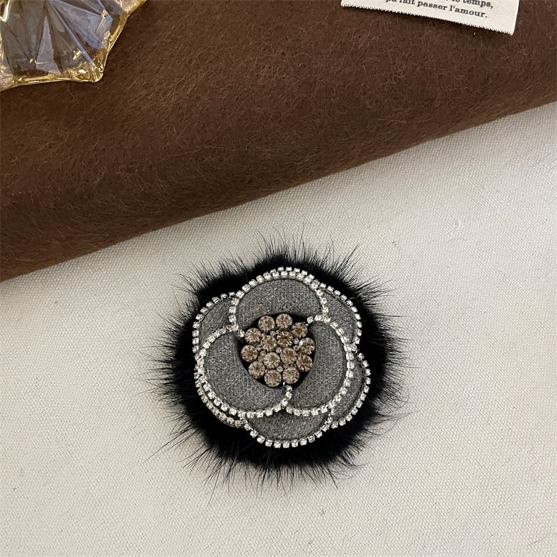 Брошка с камелия от плат, ръчна изработка, марка Qiao Li, стил Xiaoxiangfeng