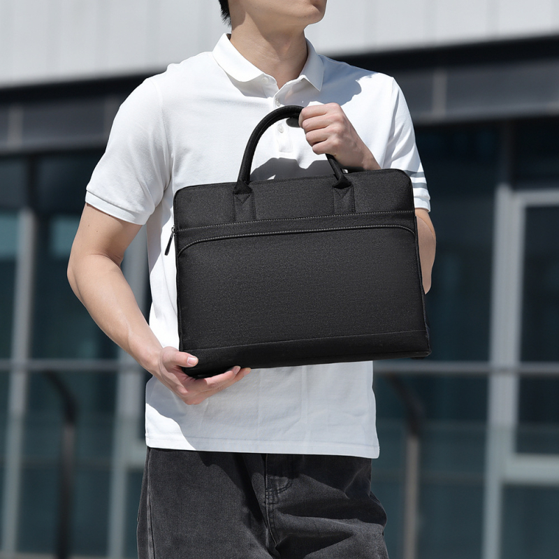 Servietă de birou, design cu două straturi, rezistent la uzură, material Oxford, căptușeală poliester, unisex