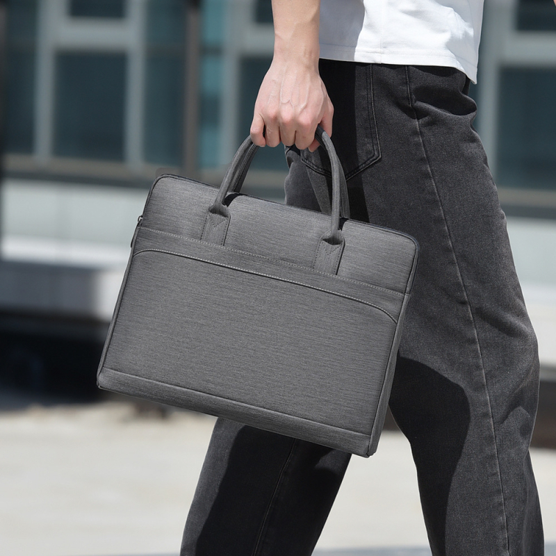 Servietă de birou, design cu două straturi, rezistent la uzură, material Oxford, căptușeală poliester, unisex
