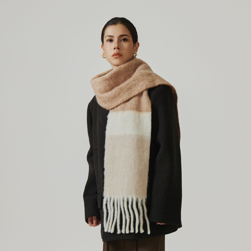 Ženski vuneni šal s produženom duljinom, pleten warp knitting, topao zimi, 81–95% vuna