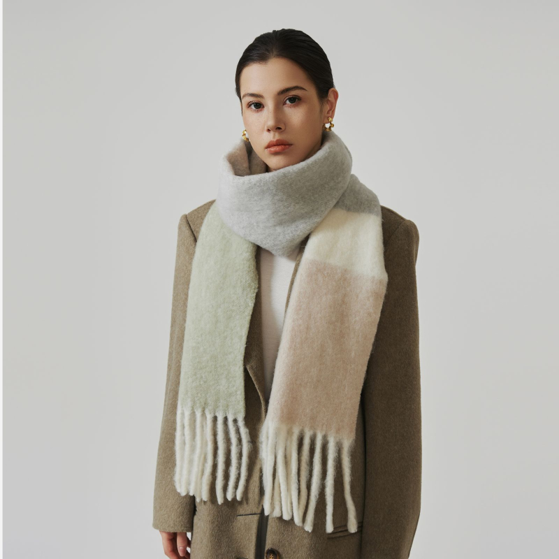 Ženski vuneni šal s produženom duljinom, pleten warp knitting, topao zimi, 81–95% vuna