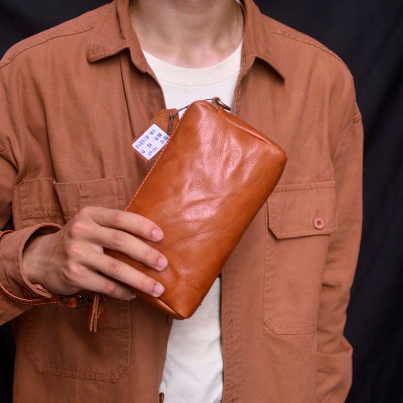 Muška clutch crossbody torba sa zipom, od prave kože prvog sloja, višestruki pretinci, za putovanja i slobodno vrijeme