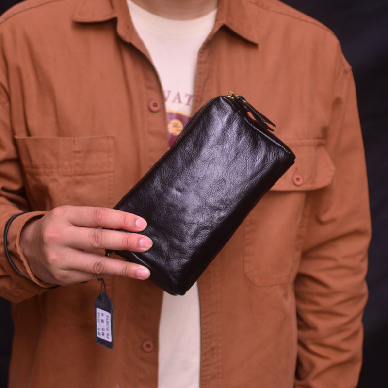 Muška clutch crossbody torba sa zipom, od prave kože prvog sloja, višestruki pretinci, za putovanja i slobodno vrijeme