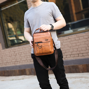 Muška torba za rame od PU kože, crossbody stil, jednobojna, otporna, podstava od poliestera, za poslovna putovanja