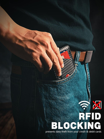 RFID futrola za kartice za muškarce, uzorak karbonskih vlakana, materijal PU, višestruka funkcionalnost, svakodnevna uporaba