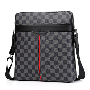 Muška torba preko ramena od PU kože, dvostruki zatvarač, crossbody, kompatibilna s 8-inčnim prijenosnikom