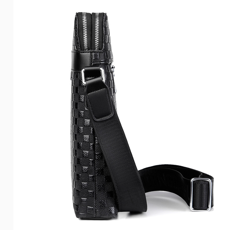 Muška torba preko ramena od PU kože, dvostruki zatvarač, crossbody, kompatibilna s 8-inčnim prijenosnikom