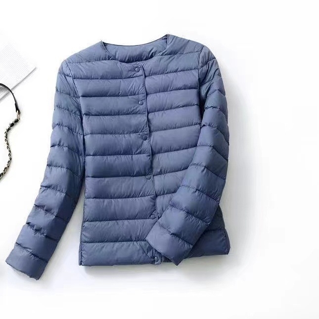 LIWAYI dámska páperová bunda, Slim verzia, bez goliera, nylonový vonkajší materiál, výplň z bieleho kačacieho páperia, kašmír 56–60%