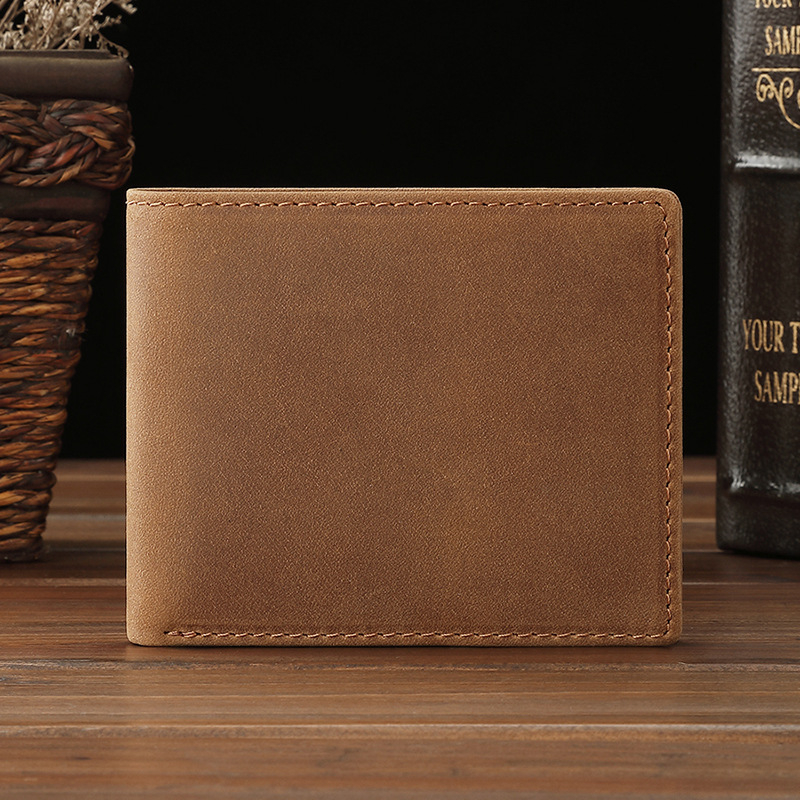 Portofel pentru bărbați – capacitate mare, protecție RFID, piele de vită autentică, piele din primul strat, stil vintage