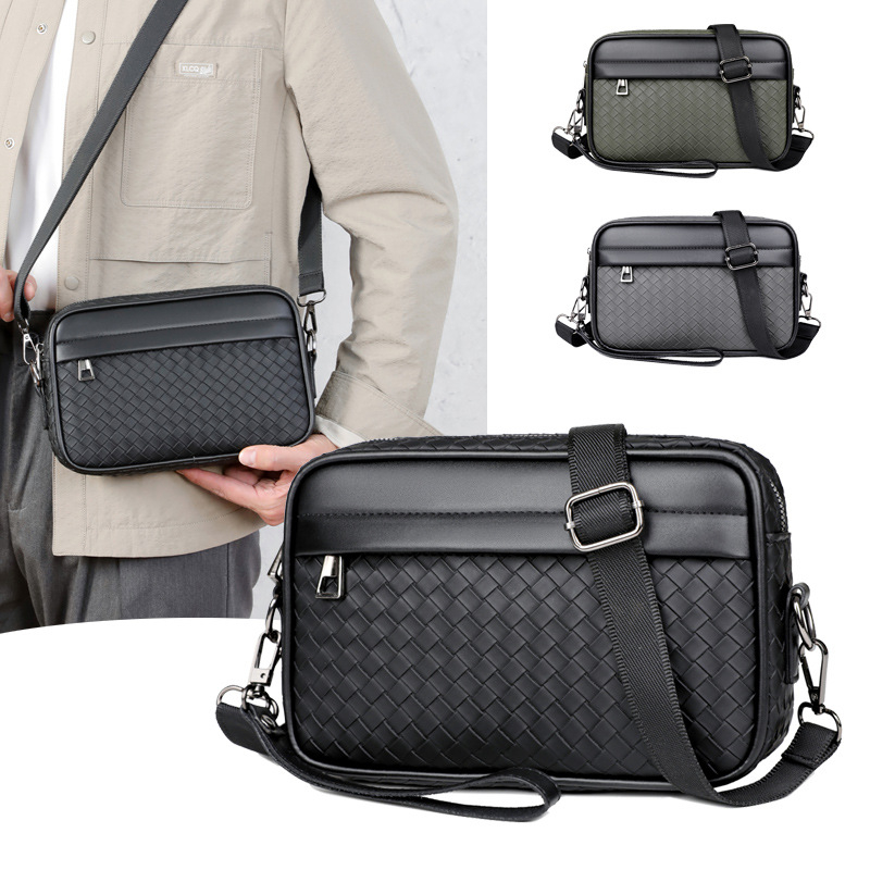 Muška clutch torba, urbano jednostavnog stila, PU koža, vodootporna, s nylonom podlogom, za muškarce, ljeto 2024