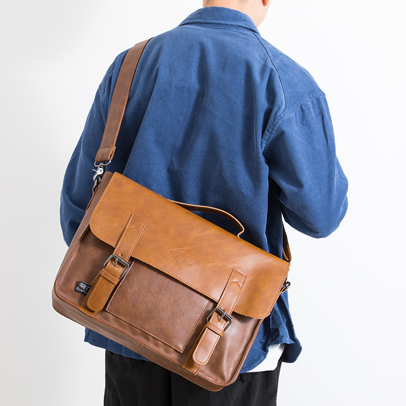 Muška crossbody torba od PU kože | jednobojni uzorak | Ljeto 2025 | Za putovanja u slobodno vrijeme