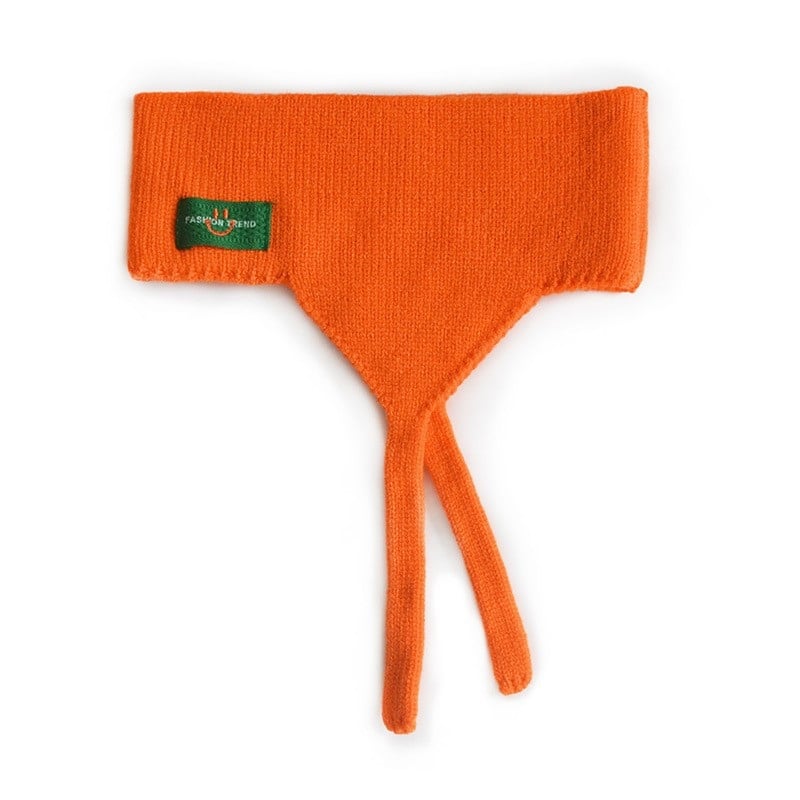 Bandă pentru urechi pentru copii, cu margini late, din lână tricotată, model carouri în formă de animal