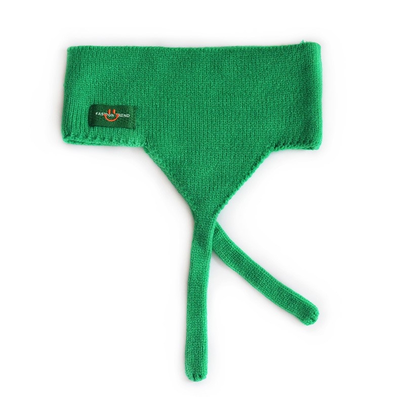 Bandă pentru urechi pentru copii, cu margini late, din lână tricotată, model carouri în formă de animal