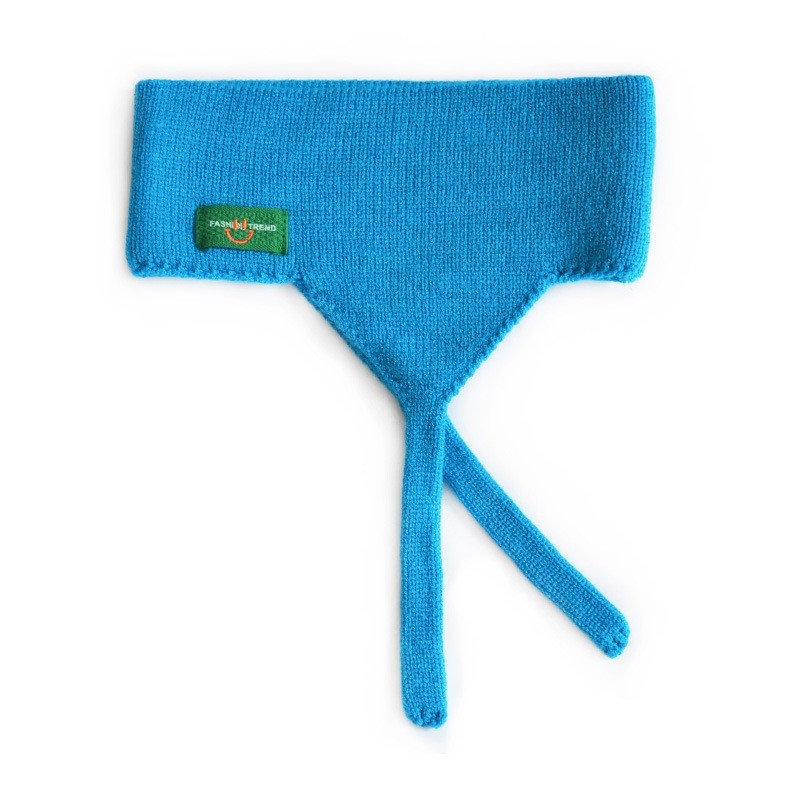 Bandă pentru urechi pentru copii, cu margini late, din lână tricotată, model carouri în formă de animal