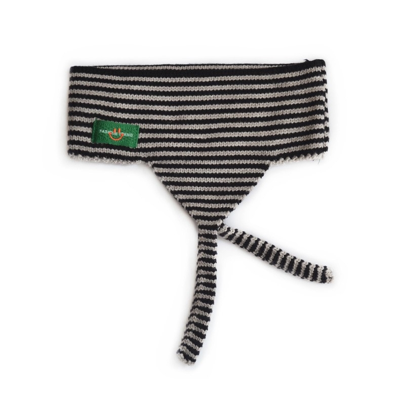 Bandă pentru urechi pentru copii, cu margini late, din lână tricotată, model carouri în formă de animal