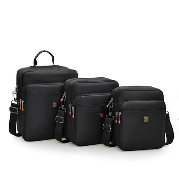 Geantă de umăr pentru bărbați - Oxford, căptușeală din nailon, respirabilă, impermeabilă, design pătrat vertical