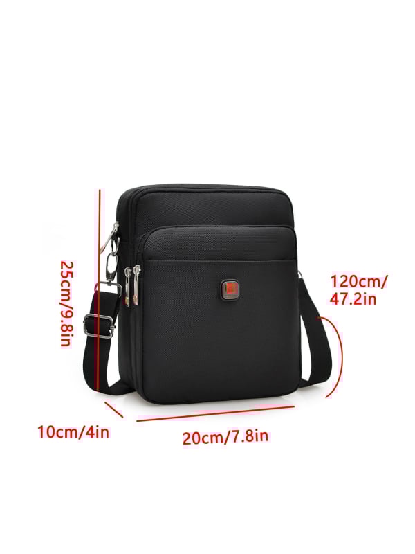 Geantă de umăr pentru bărbați - Oxford, căptușeală din nailon, respirabilă, impermeabilă, design pătrat vertical