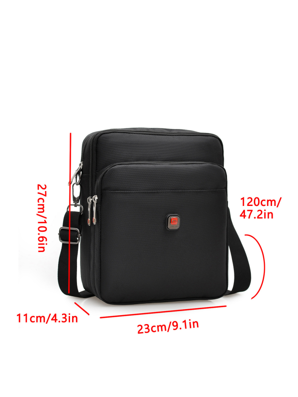 Geantă de umăr pentru bărbați - Oxford, căptușeală din nailon, respirabilă, impermeabilă, design pătrat vertical