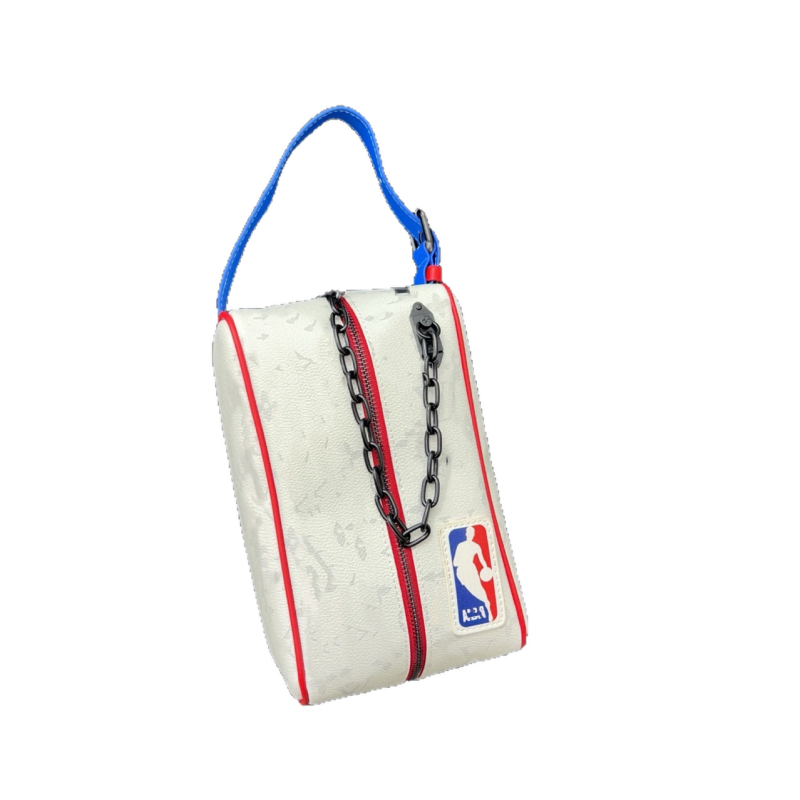 Muška kožna clutch torba, vodootporna, uzorak s slovima, podstava od platna, proljeće 2025