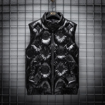 Ανδρικό γιλέκο με κουκούλα από corduroy, εξωτερικό από μαλλί, γέμισμα από βαμβάκι, επένδυση από λινό, με στάσιμο γιακά