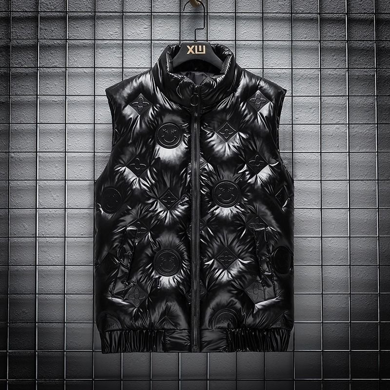 Ανδρικό γιλέκο με κουκούλα από corduroy, εξωτερικό από μαλλί, γέμισμα από βαμβάκι, επένδυση από λινό, με στάσιμο γιακά