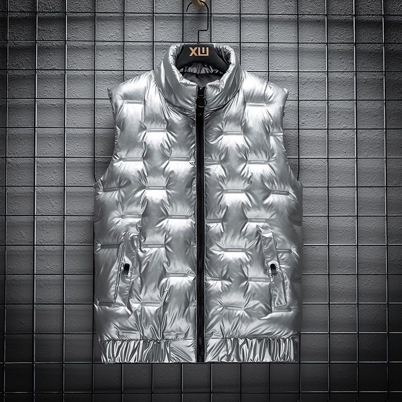 Ανδρικό γιλέκο με κουκούλα από corduroy, εξωτερικό από μαλλί, γέμισμα από βαμβάκι, επένδυση από λινό, με στάσιμο γιακά