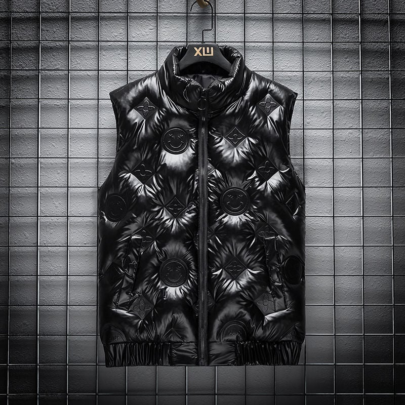 Ανδρικό γιλέκο με κουκούλα από corduroy, εξωτερικό από μαλλί, γέμισμα από βαμβάκι, επένδυση από λινό, με στάσιμο γιακά